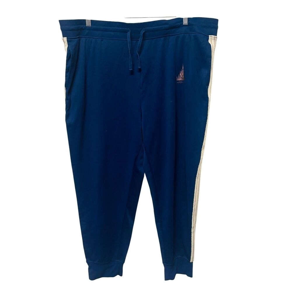 Disney World 50th Anniversary Blue Castle Track Sweat Pants 2X Pockets‎ Lounge